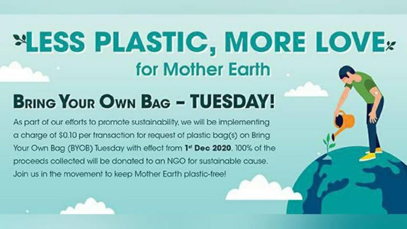 Plastic bag charge store
