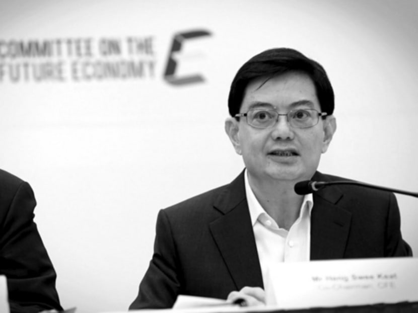 Finance Minister Heng Swee Keat at the launch of the Committee on the Future Economy report on Feb 9. 

He warned in his Budget speech that an ‘inward-looking mood’ had taken root in several countries. TODAY file photo