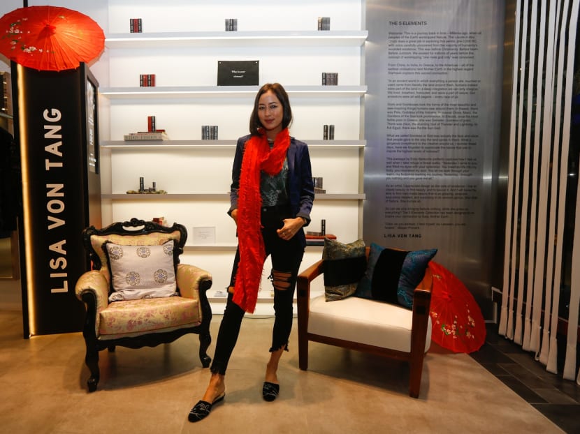 Ms Lisa Von Tang in her flagship store at The Shoppes at Marina Bay Sands on Feb 11, 2020.