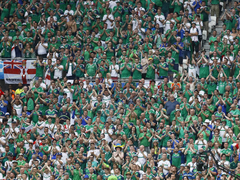 Northern Ireland fans watching the match vs Ukraine. Photo: Reuters