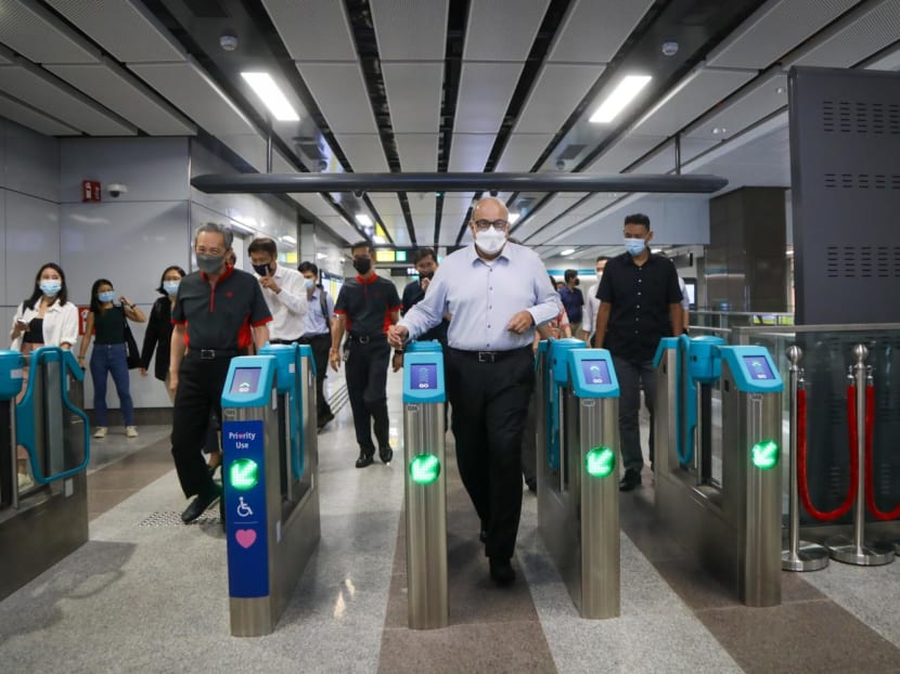 Minister for Transport S Iswaran at Outram station along the Thomson-East Coast Line Phase 3 (TEL3) Outram Park Station on 7 Oct, 2022. It opens officially on 13 Oct 2022. Minister for Transport S Iswaran at Outram station along the Thomson-East Coast Line Phase 3 (TEL3) Outram Park Station on 7 Oct, 2022. It opens officially on 13 Oct 2022.