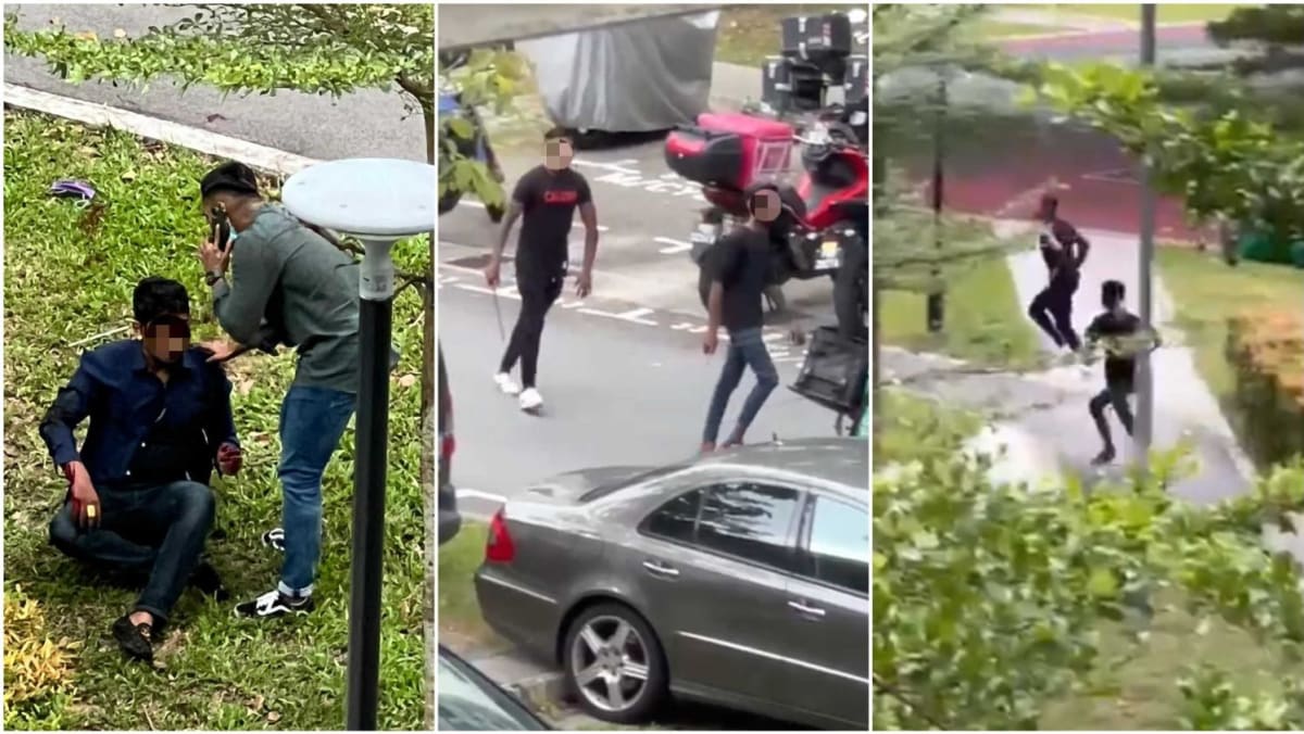 Polisi melakukan perburuan terhadap duo yang menyerang dua pria dengan senjata di Boon Lay