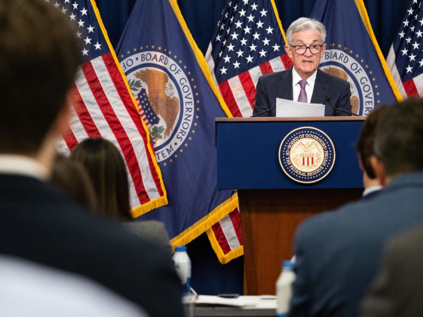 The United States Federal Reserve Board's chairman Jerome Powell speaking during a news conference in Washington, DC, on Sept 21, 2022.