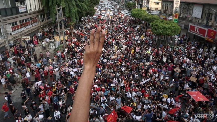 In pictures: Thousands in Myanmar protest against military coup In pictures: Thousands in Myanmar protest against military coup
