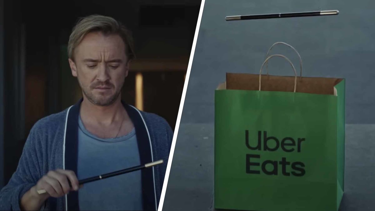 Harry Potter’s Tom Felton mishandles magic wand with disastrous results in funny Uber Eats ad