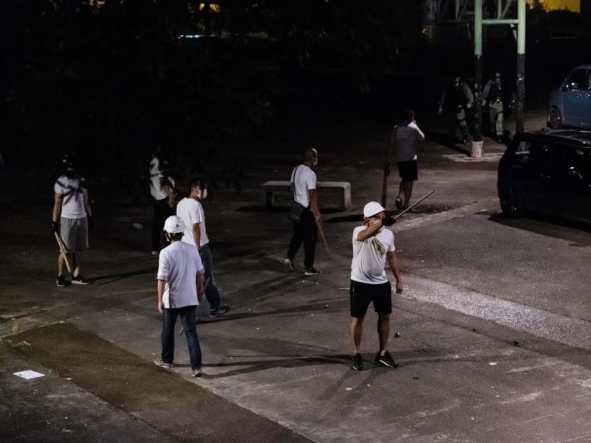 Who are the Hong Kong triads accused of targeting protesters?