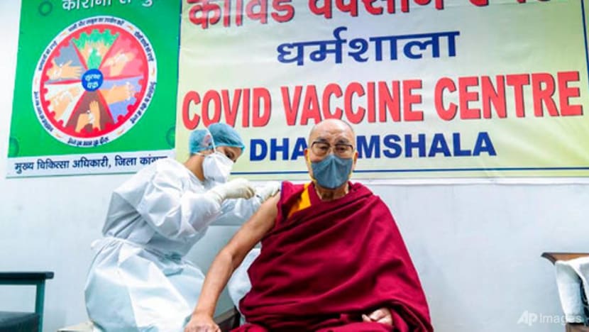 Tibetan spiritual leader Dalai Lama gets vaccine shot
