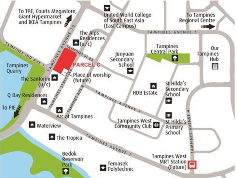 A private residential land parcel along Tampines Avenue 10 has been launched for sale on March 14, 2017, by the Urban Redevelopment Authority. Photo: URA