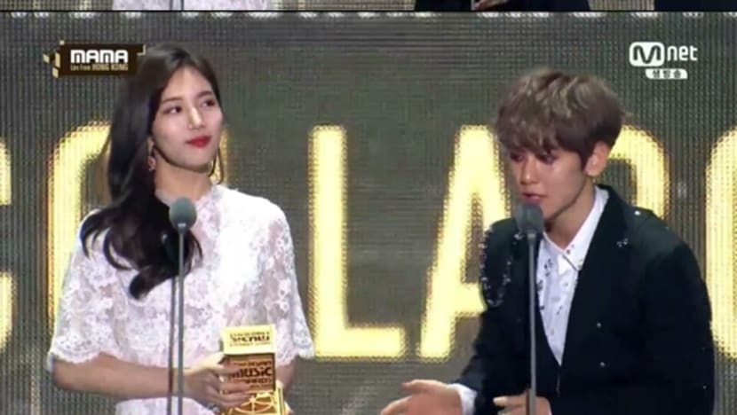 [2016 MAMA] miss A′s Suzy and EXO′s Baek Hyun Win in  Best Collaboration Category