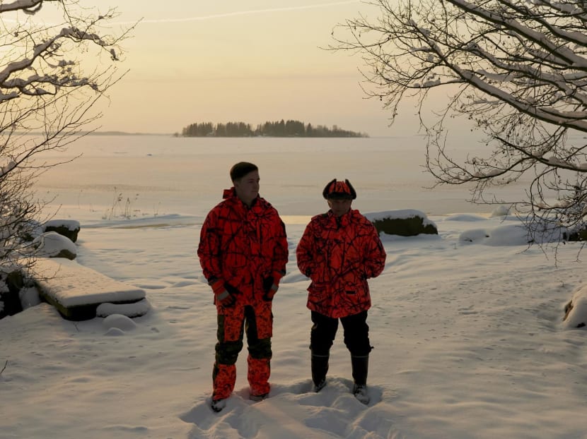 Tuomo Puutio, a retired farmer, and his grandson, Johannes Puutio, in Lohtaja, Finland on Feb 22, 2023. Thanks to Finland’s school system, which includes music education for all children, his daughter, Marjukka, was able to pursue her dream of a music career beyond their village.
