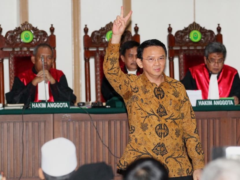 Jakarta Governor Basuki Tjahaja Purnama in court on Jan 3, 2017. Photo: AFP