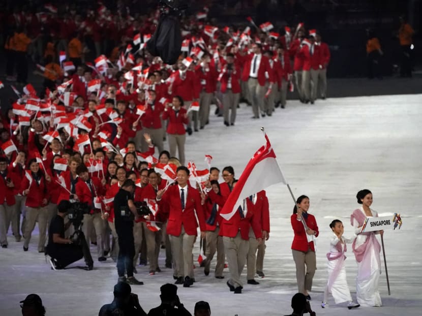 Team Singapore, led by shooter Jasmine Ser at the Opening Ceremony of the 29th SEA Games. All photos: Jason Quah/TODAY
