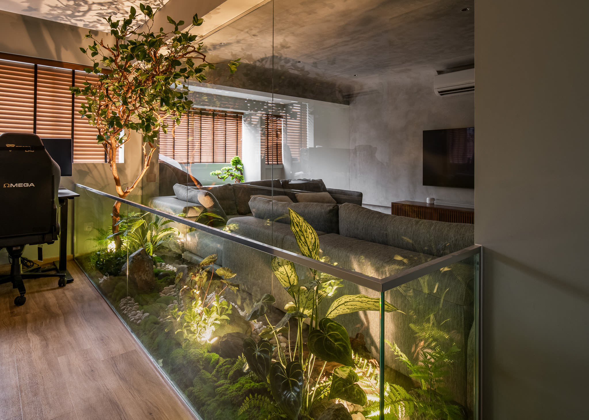 This HDB Executive Apartment Has An Indoor Garden With A Tree In The Middle Of The Flat After A $150K Renovation