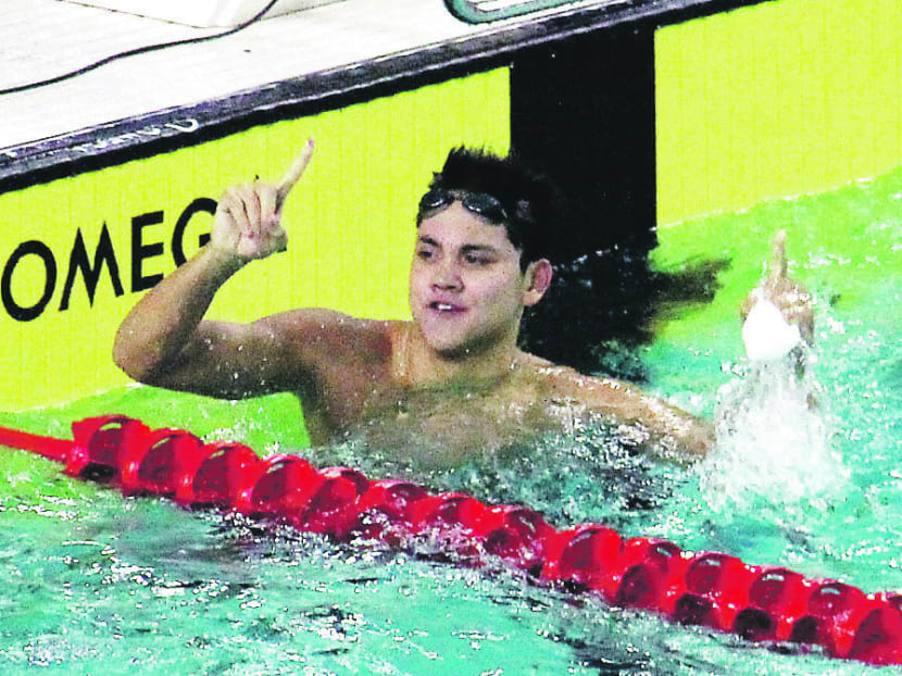 Joseph Schooling is ranked 10th overall in the 200m fly in the world championship. Today file photo
