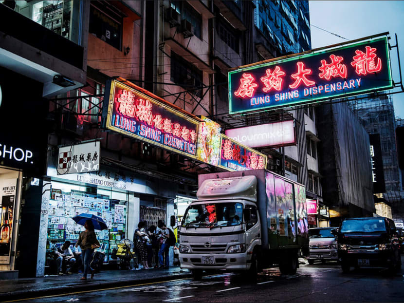 The original Dragon City Pharmacy in Tsim Sha Tsui, Hong Kong, says it only sells drugs to those with a prescription. Photo: Bloomberg