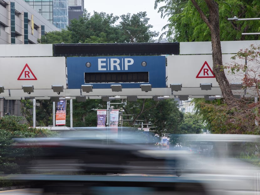 A file photo of an ERP gantry in Singapore. 
