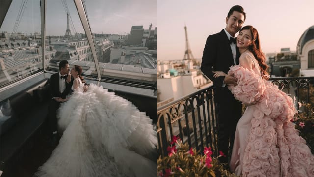 婚前保密功夫做足　马国明、汤洛雯终于公开巴黎婚纱照