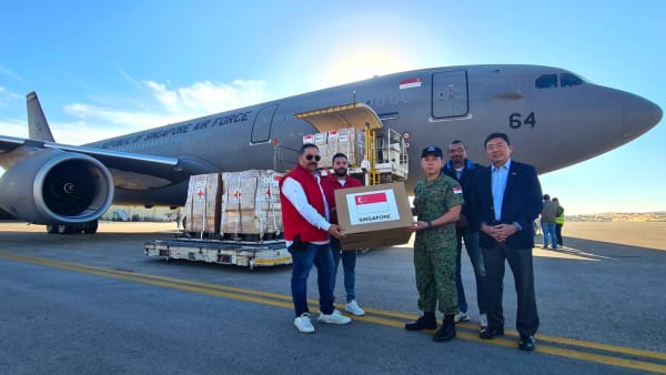 Blankets, medical supplies, water filters: RSAF aircraft loaded with Gaza aid arrives in Egypt
