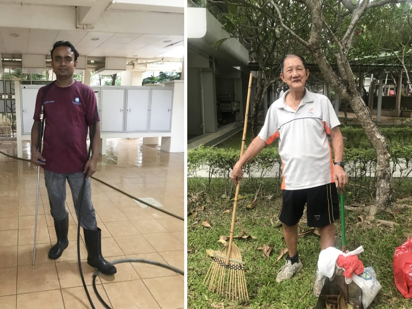 Mr Abdul Kader (left) and Mr Pang Lin Seng, the cleaners who spoke to TODAY, said that the littering problem is big and cannot be solved in a one-day annual exercise.