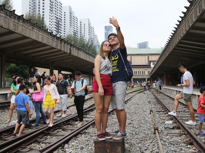 Visitors at the former Tanjong Pagar Railway Station during the Good Friday public holiday. The station was opened in 1932 and was until June 2011 the Singapore terminus of the rail line operated by Keretapi Tanah Melayu. TODAY file photo