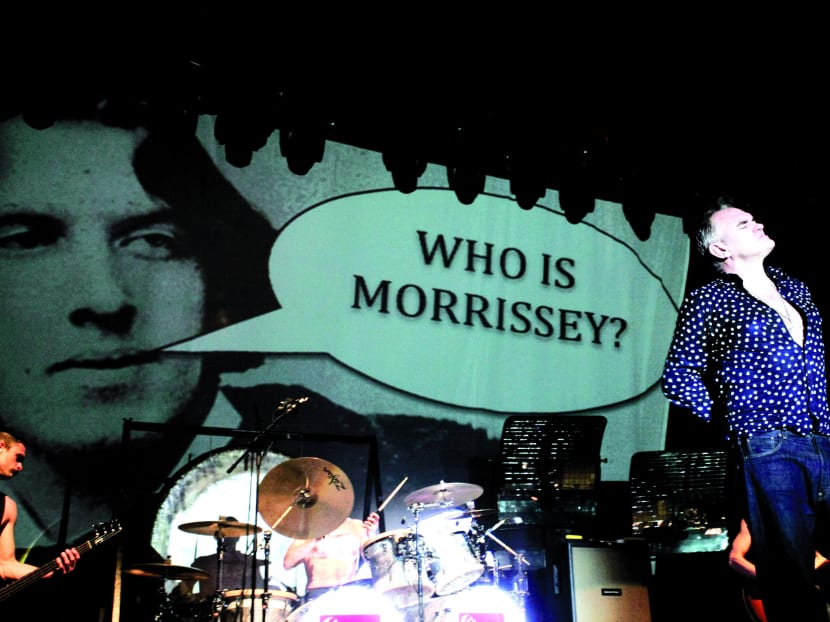 Morrissey in concert at Fort Gate, Fort Canning Park, in 2012.