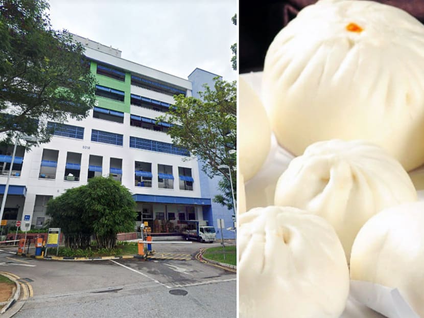 HKP Food Technology, located at Bock 3015 Bedok North Street 5 (left), and Ho Kee Pau's steamed buns (right).