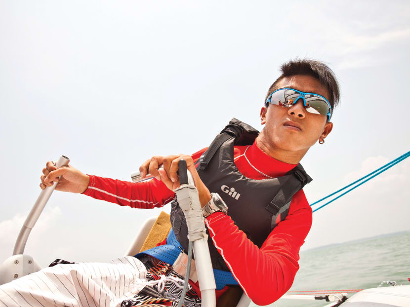 Jovin Tan cannot swim, but that has not kept him off the water as he chases victory. Photo: Sport Singapore