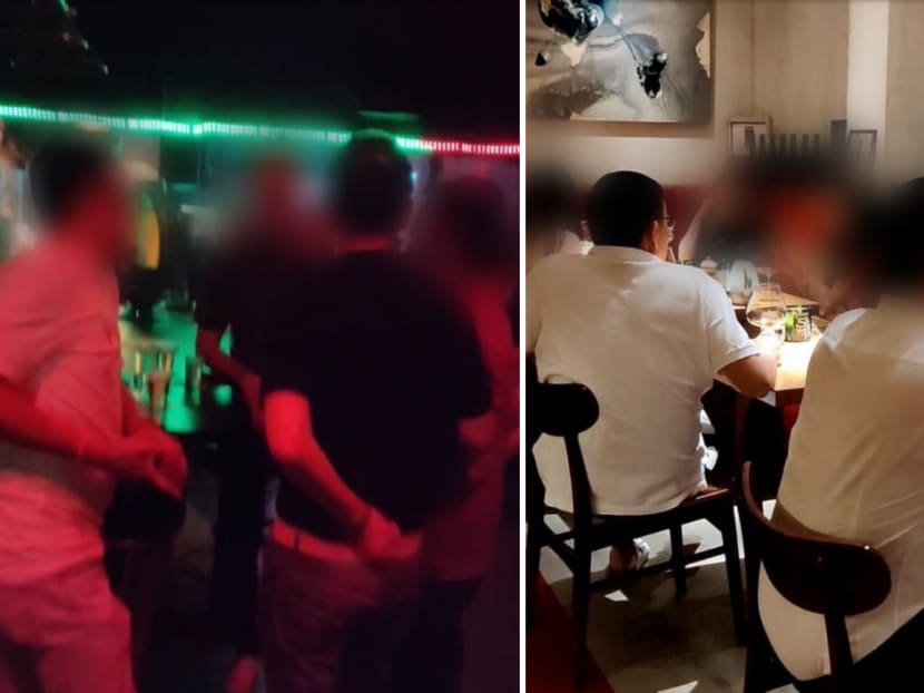 155 Music Lounge on Joo Chiat Road (left) and Ma Cuisine on Craig Road (right) were among 16 food-and-beverage outlets that have been ordered to shut for breaching Covid-19 regulations.
