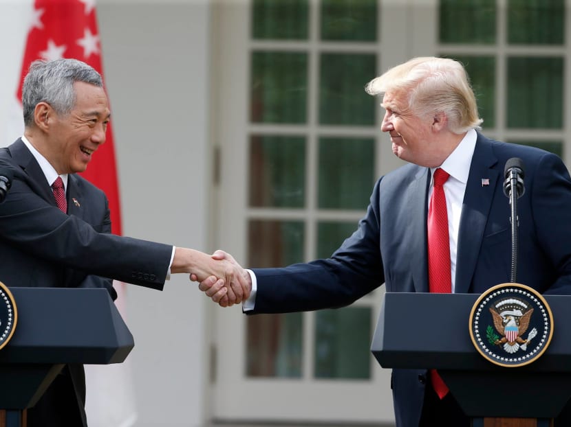 The US-Singapore friendship has never been stronger, President Donald Trump said on Monday after meeting visiting Prime Minister Lee Hsien Loong. Photo: REUTERS
