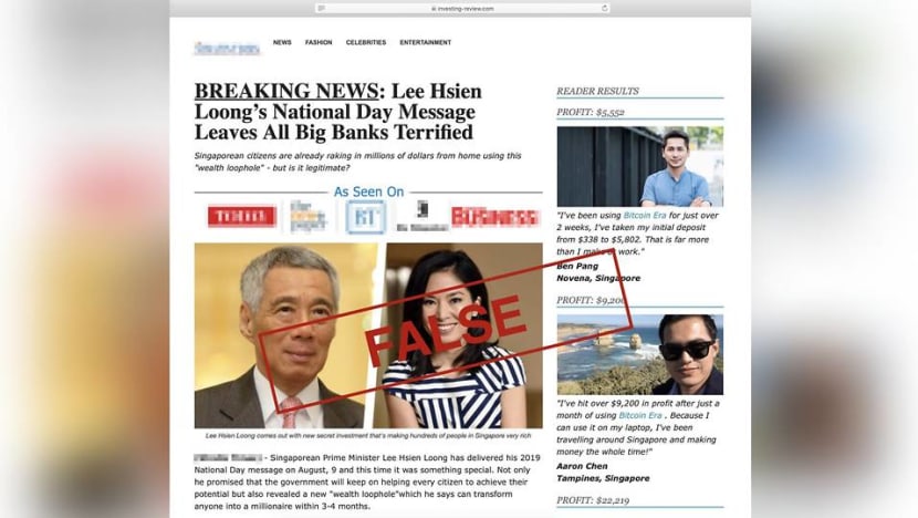 Website Using False Comments Attributed To Pm Lee To Solicit Bitcoin Investment Mas Cna