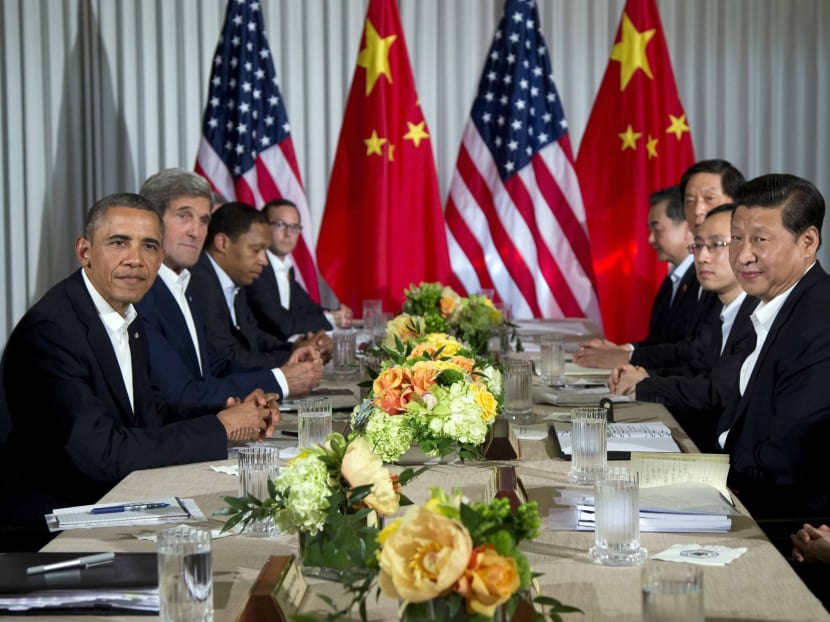 President Barack Obama and Chinese President Xi Jinping at the start of a two-day summit. Photo: AP