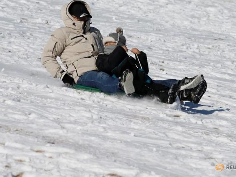 Can't go to ski resort? South Koreans rush to buy sledges, enjoy sledding near home Can't go to ski resort? South Koreans rush to buy sledges, enjoy sledding near home