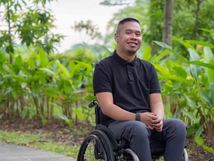 Mr Jamirul Syafiq is a quadriplegic spinal cord injury survivor and a freelance graphic designer for SPD, a charity for the physically disabled.