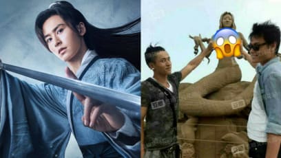 Netizens Dig Out More Damning Pics Of Zhang Zhehan, Including One Of Him Performing “Obscene” Gesture On Statue
