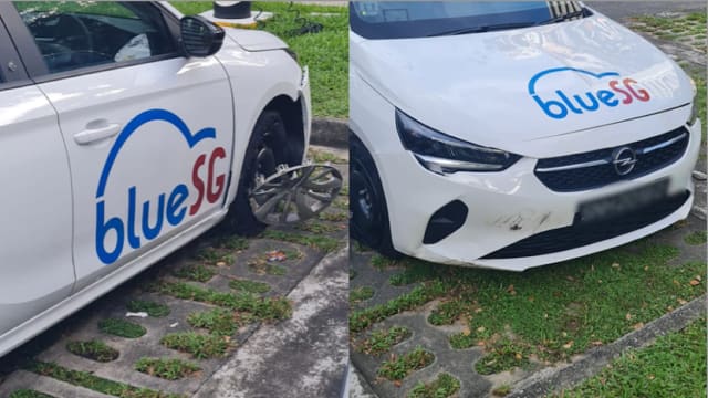 BlueSG新款车上路不到两周遭用户损坏 爆胎又出现刮痕