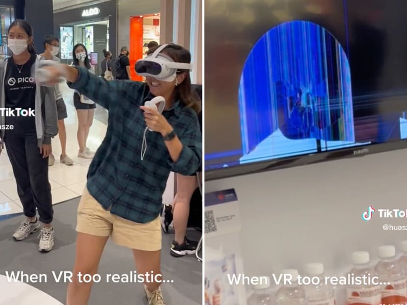 #trending: Immersed in 'too realistic' virtual reality boxing match, woman punches TV, leaving it cracked