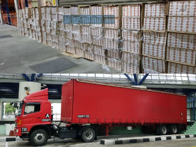 The Malaysia-registered prime mover used to smuggle in the duty-unpaid cigarettes.