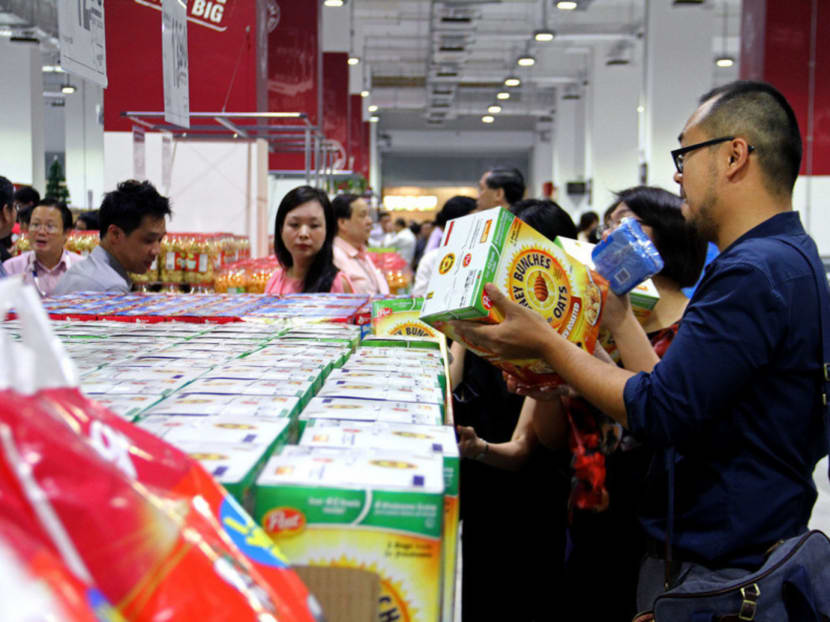 Warehouse Club measures 80,000sqf and stocks more than 4,000 products, including groceries, fresh and frozen food, household items and health and beauty products. Photo: Geneieve Teo