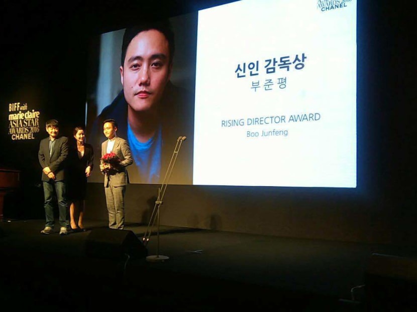 Singaporean director Boo Junfeng received the Rising Director award at Busan Film Festival tonight.