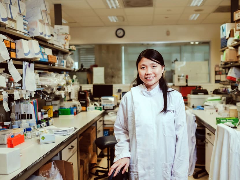 Dr Guo Huili’s current research is on sperm cells in fertility treatment, and virus infections linked to hand, foot and mouth disease (HFMD). PHOTO: A*Star