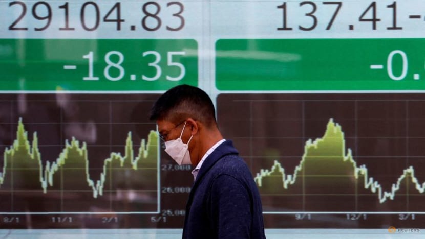 Asian shares on edge for China data, Fed speakers