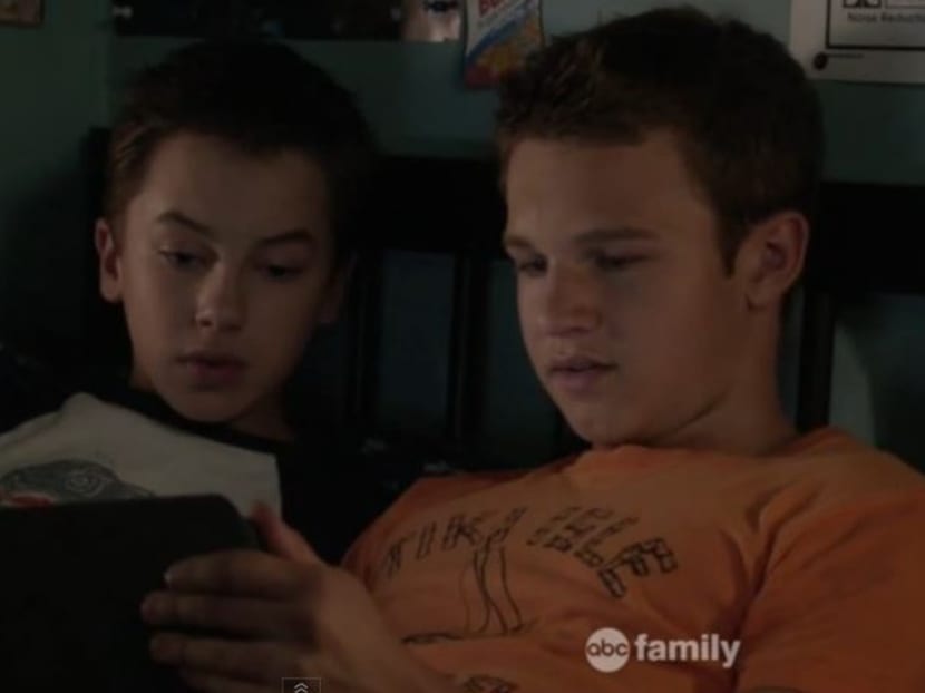 Hayden Byerly (L) and Gavin McIntosh (R) on ABC Family series The Fosters. Photo: Youtube