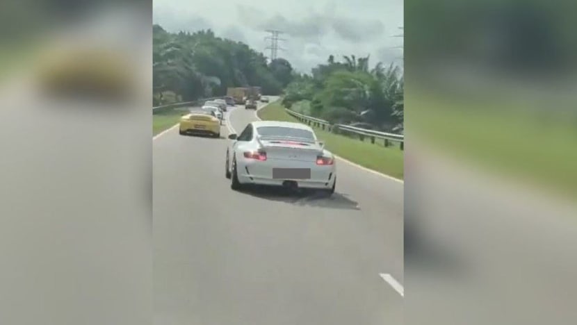 Singapore-registered sports car convoy filmed 'overtaking dangerously' on Johor highway, police investigations ongoing