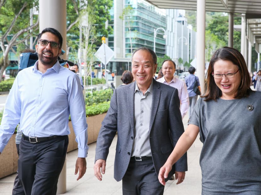 Workers’ Party MPs (from left) Pritam Singh, Low Thia Khiang and Sylvia Lim at the Supreme Court in a file photo taken in October 2018. Workers’ Party MPs (from left) Pritam Singh, Low Thia Khiang and Sylvia Lim at the Supreme Court in a file photo taken in October 2018.