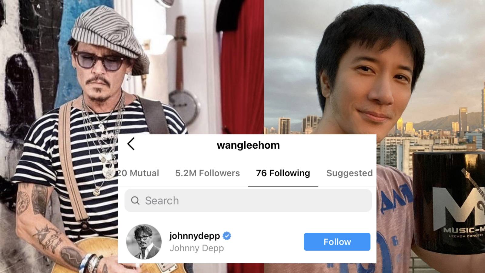 Wang Leehom Follows Johnny Depp On IG; Netizens Wonder If He’s Taking Notes For His Custody Lawsuit Against Ex-Wife