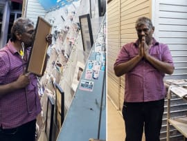 Goodbye, Thambi Magazine Store: Teary 3rd-gen owner kisses framed article of father as he closes for the last time
