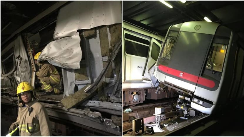 Hong Kong faces commuter chaos after MTR train collision Hong Kong faces commuter chaos after MTR train collision