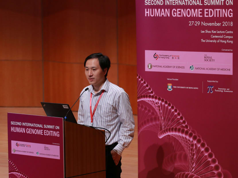 Scientist He Jiankui speaks during the International Summit on Human Genome Editing at the University of Hong Kong in Hong Kong, China November 28, 2018.