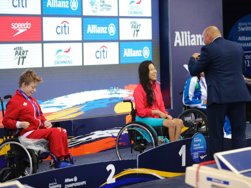 National swimmer Yip Pin Xiu finished the race in London more than 20 seconds ahead of the runner-up, Canadian Aly Van Wyck-Smart, the Singapore Disability Sports Council said in a news release.