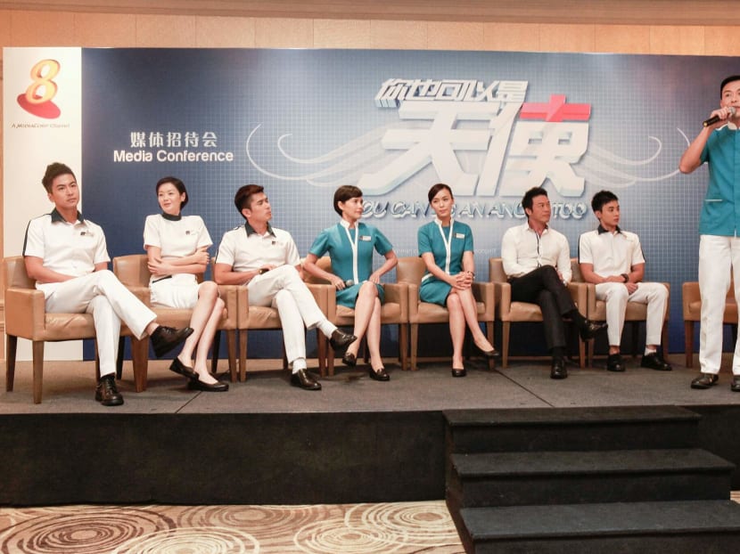Bryan Wong (right) and the cast of You Can Be An Angel Too at the press conference. Photo: Jason Ho.